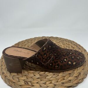 MADEWELL The Carey Mule in Painted Leopard Calf Hair Size 10 Women's
